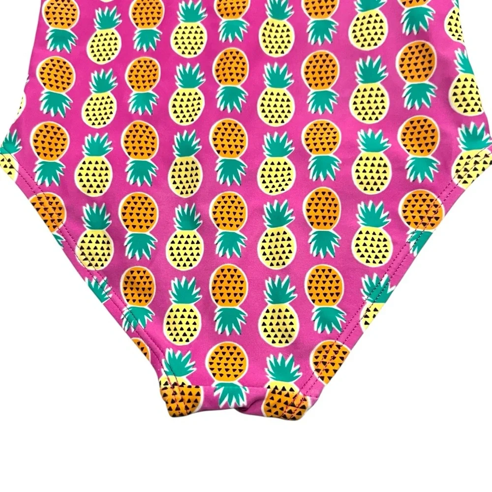 Tea Collection 5Y Pink Pineapple Rashguard One-Piece Swim Bathing Suit